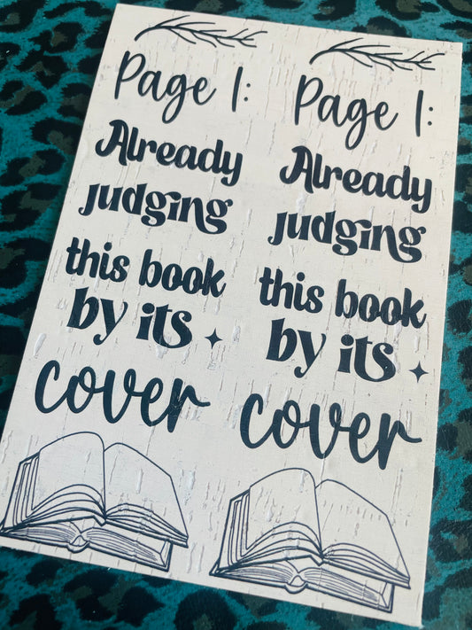 Page 1: Already judging this book by its cover